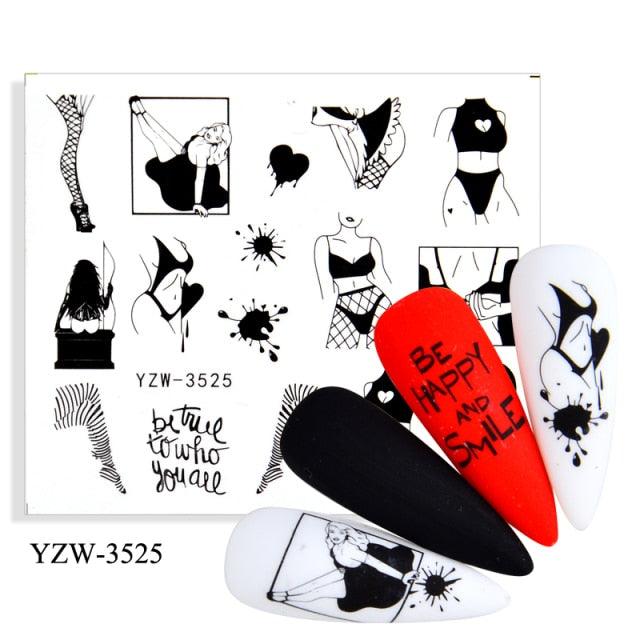 Water Decal Nail Art Decorations Nail Sticker Tattoo Full Cover Beauty Decals Manicure Supplies Accessories Women Kids Girls Manicure Decoration Nail Art Supplies 3D Self-Adhesive Nail Decals Designer Nail Stickers for Acrylic Nails