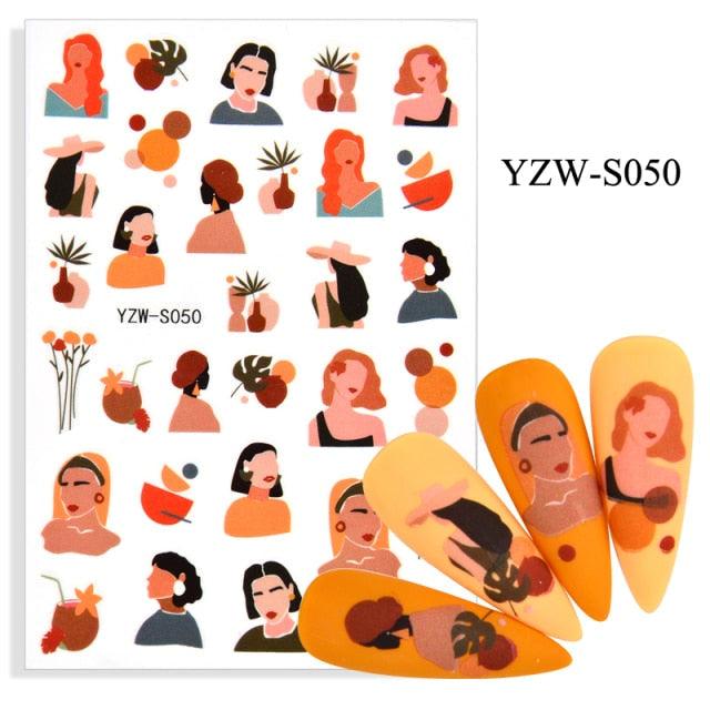 Water Decal Nail Art Decorations Nail Sticker Tattoo Full Cover Beauty Decals Manicure Supplies Accessories Women Kids Girls Manicure Decoration Nail Art Supplies 3D Self-Adhesive Nail Decals Designer Nail Stickers for Acrylic Nails