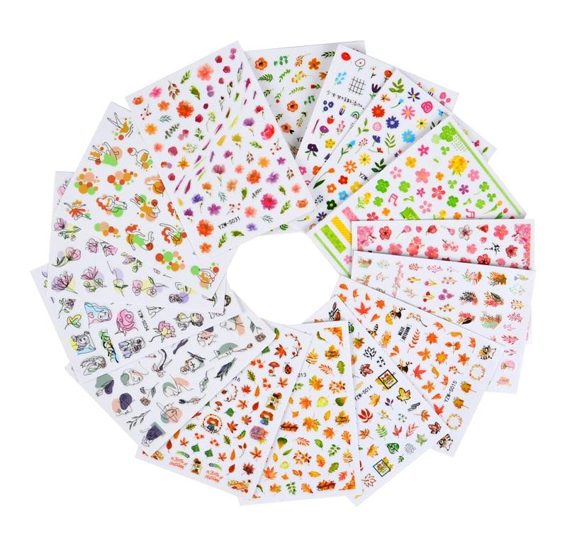 Water Decal Nail Art Decorations Nail Sticker Tattoo Full Cover Beauty Decals Manicure Supplies Accessories Women Kids Girls Manicure Decoration Nail Art Supplies 3D Self-Adhesive Nail Decals Designer Nail Stickers for Acrylic Nails