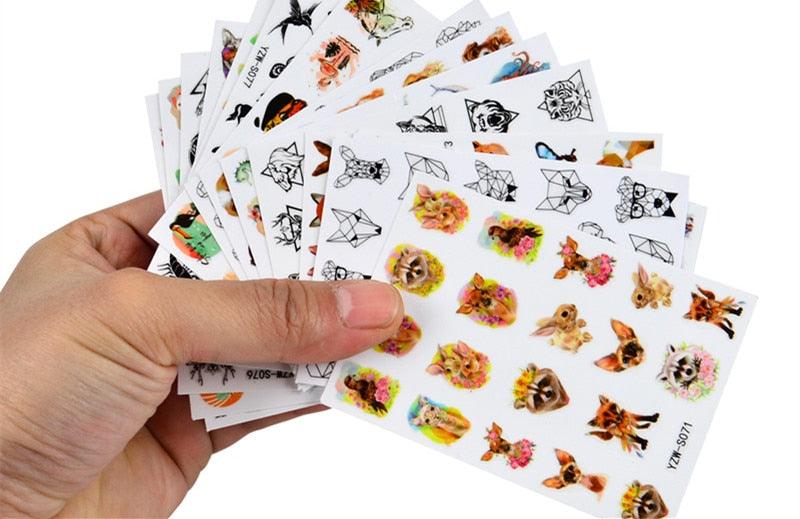 Water Decal Nail Art Decorations Nail Sticker Tattoo Full Cover Beauty Decals Manicure Supplies Accessories Women Kids Girls Manicure Decoration Nail Art Supplies 3D Self-Adhesive Nail Decals Designer Nail Stickers for Acrylic Nails