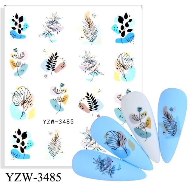 Water Decal Nail Art Decorations Nail Sticker Tattoo Full Cover Beauty Decals Manicure Supplies Accessories Women Kids Girls Manicure Decoration Nail Art Supplies 3D Self-Adhesive Nail Decals Designer Nail Stickers for Acrylic Nails