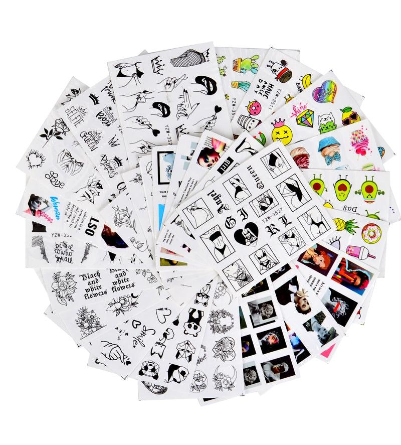 Water Decal Nail Art Decorations Nail Sticker Tattoo Full Cover Beauty Decals Manicure Supplies Accessories Women Kids Girls Manicure Decoration Nail Art Supplies 3D Self-Adhesive Nail Decals Designer Nail Stickers for Acrylic Nails