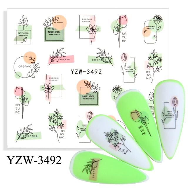 Water Decal Nail Art Decorations Nail Sticker Tattoo Full Cover Beauty Decals Manicure Supplies Accessories Women Kids Girls Manicure Decoration Nail Art Supplies 3D Self-Adhesive Nail Decals Designer Nail Stickers for Acrylic Nails