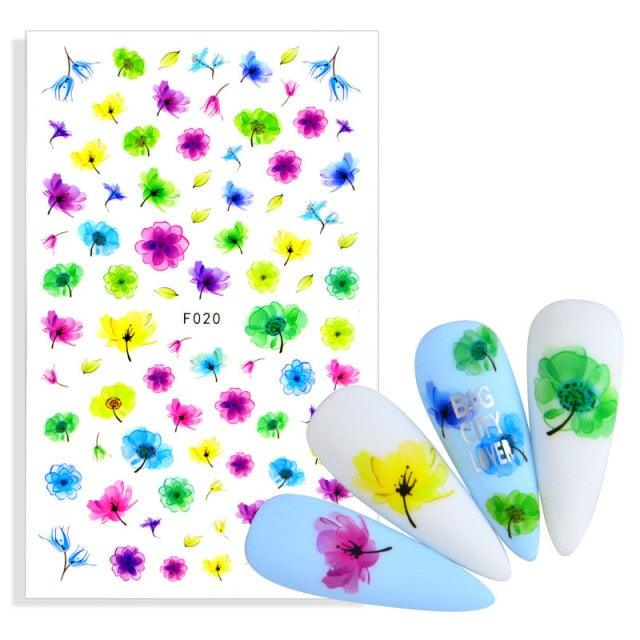 Water Decal Nail Art Decorations Nail Sticker Tattoo Full Cover Beauty Decals Manicure Supplies Accessories Women Kids Girls Manicure Decoration Nail Art Supplies 3D Self-Adhesive Nail Decals Designer Nail Stickers for Acrylic Nails