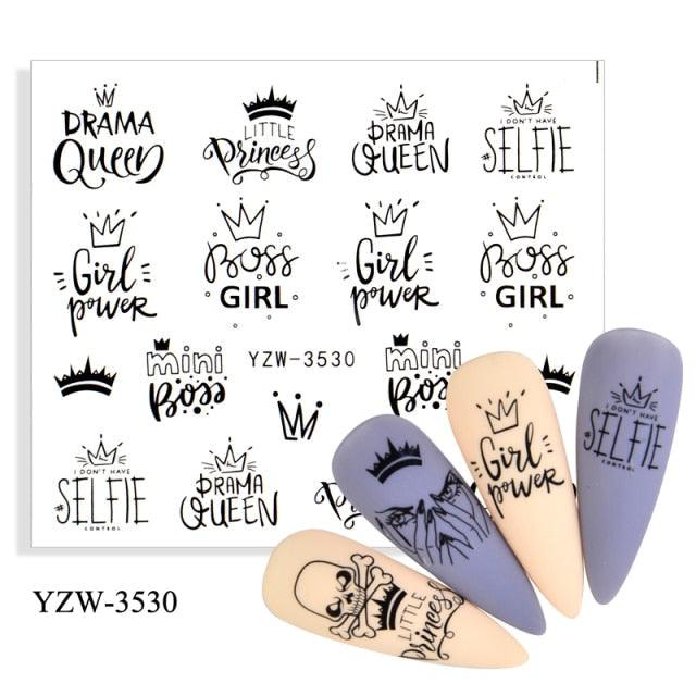 Water Decal Nail Art Decorations Nail Sticker Tattoo Full Cover Beauty Decals Manicure Supplies Accessories Women Kids Girls Manicure Decoration Nail Art Supplies 3D Self-Adhesive Nail Decals Designer Nail Stickers for Acrylic Nails