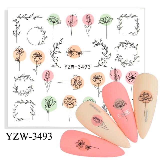 Water Decal Nail Art Decorations Nail Sticker Tattoo Full Cover Beauty Decals Manicure Supplies Accessories Women Kids Girls Manicure Decoration Nail Art Supplies 3D Self-Adhesive Nail Decals Designer Nail Stickers for Acrylic Nails