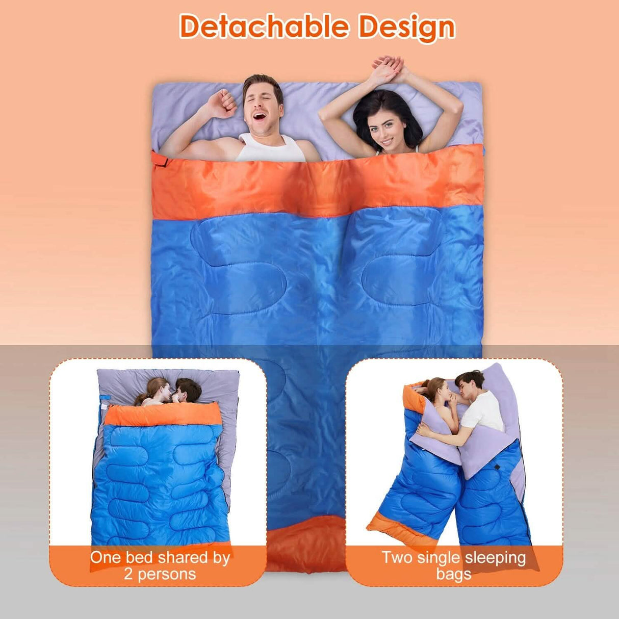 Water Resistant Camping Cotton Liner Sleeping Bag with Sack
