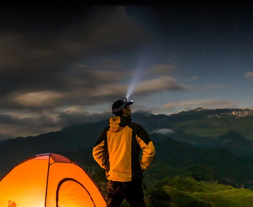 Waterproof 2 Light Mode USB LED Headlight With Magnet Rechargeable Headlamp Built-in 18650 Battery Flashlight COB Work Light For Outdoor Camping Cycling Fishing Headlamp Flashlight