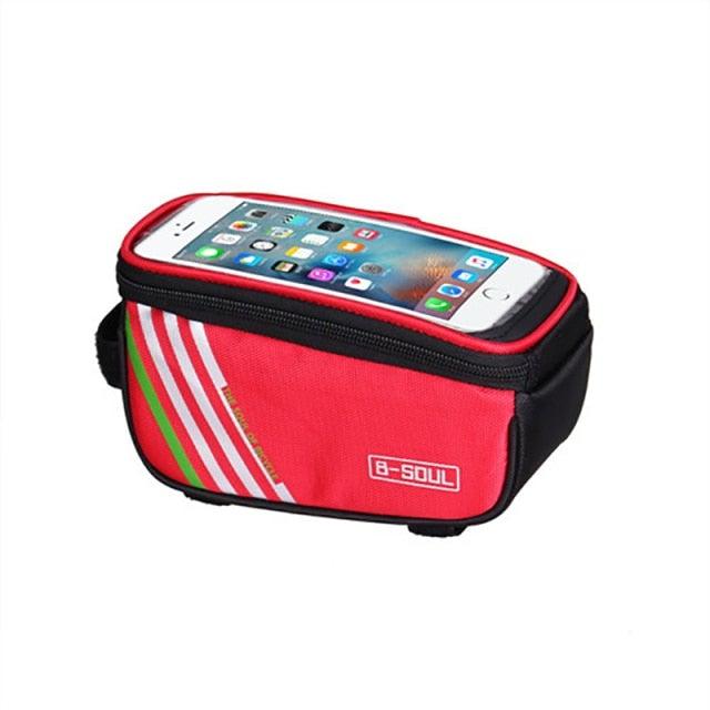 Waterproof Bicycle Bag Nylon Bike Cycling Cell Mobile Phone Bag Case Bicycle Front Tube Bags Accessories Bike Phone Front Frame Bag Bicycle Bag Waterproof Bike Phone Mount Bag Bike Phone Case Holder Accessories Cycling Pouch Compatible With Phone