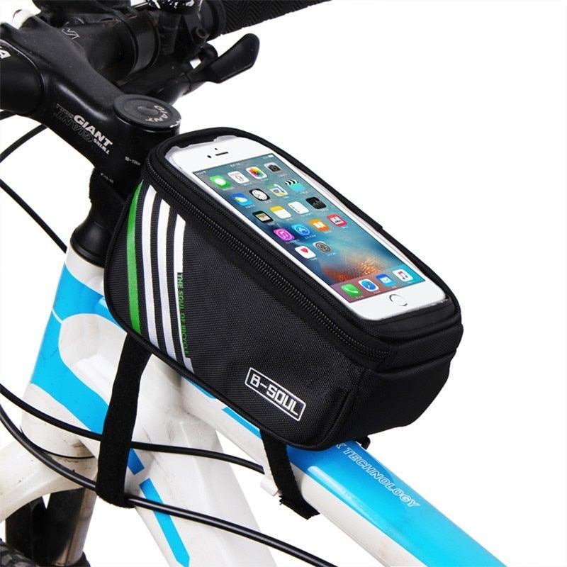 Waterproof Bicycle Bag Nylon Bike Cycling Cell Mobile Phone Bag Case Bicycle Front Tube Bags Accessories Bike Phone Front Frame Bag Bicycle Bag Waterproof Bike Phone Mount Bag Bike Phone Case Holder Accessories Cycling Pouch Compatible With Phone