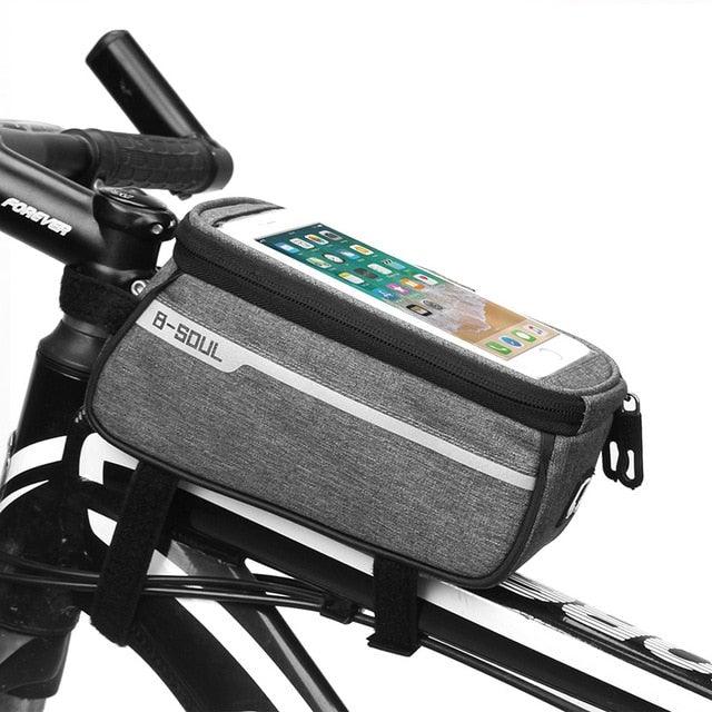 Waterproof Bicycle Bag Nylon Bike Cycling Cell Mobile Phone Bag Case Bicycle Front Tube Bags Accessories Bike Phone Front Frame Bag Bicycle Bag Waterproof Bike Phone Mount Bag Bike Phone Case Holder Accessories Cycling Pouch Compatible With Phone