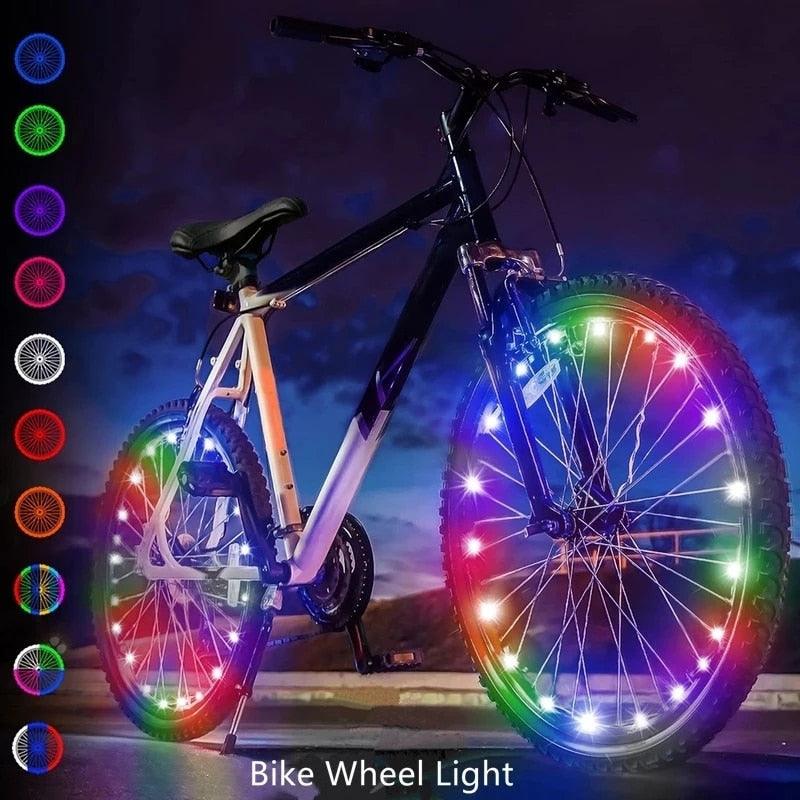 Waterproof LED Bike Wheel Light Bicycle Spoke Light Bicycle Tire Light Strips Cycling Safety Warning Lamp Bike Wheel Lights Safety Warning Tire Strip Light For Night Riding Glow Light Fun Safety Light Bike Accessories For Kids