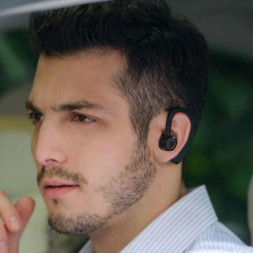 Waterproof Wireless Bluetooth Handsfree Earphone Single Headphone Elegant Black Design Comfortable Long Wireless Range Headset Business Office Earbud With Microphone Waterproof Loud Voice Sport Earphones