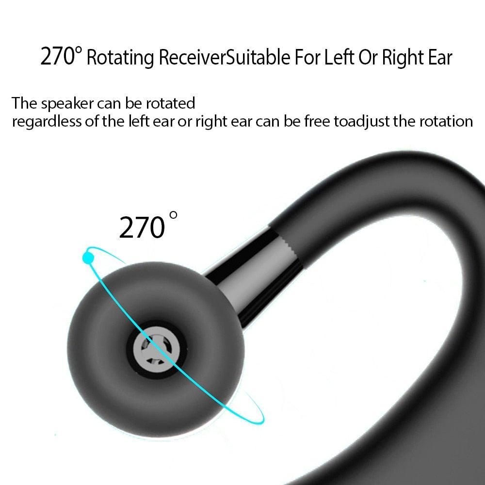 Waterproof Wireless Bluetooth Handsfree Earphone Single Headphone Elegant Black Design Comfortable Long Wireless Range Headset Business Office Earbud With Microphone Waterproof Loud Voice Sport Earphones