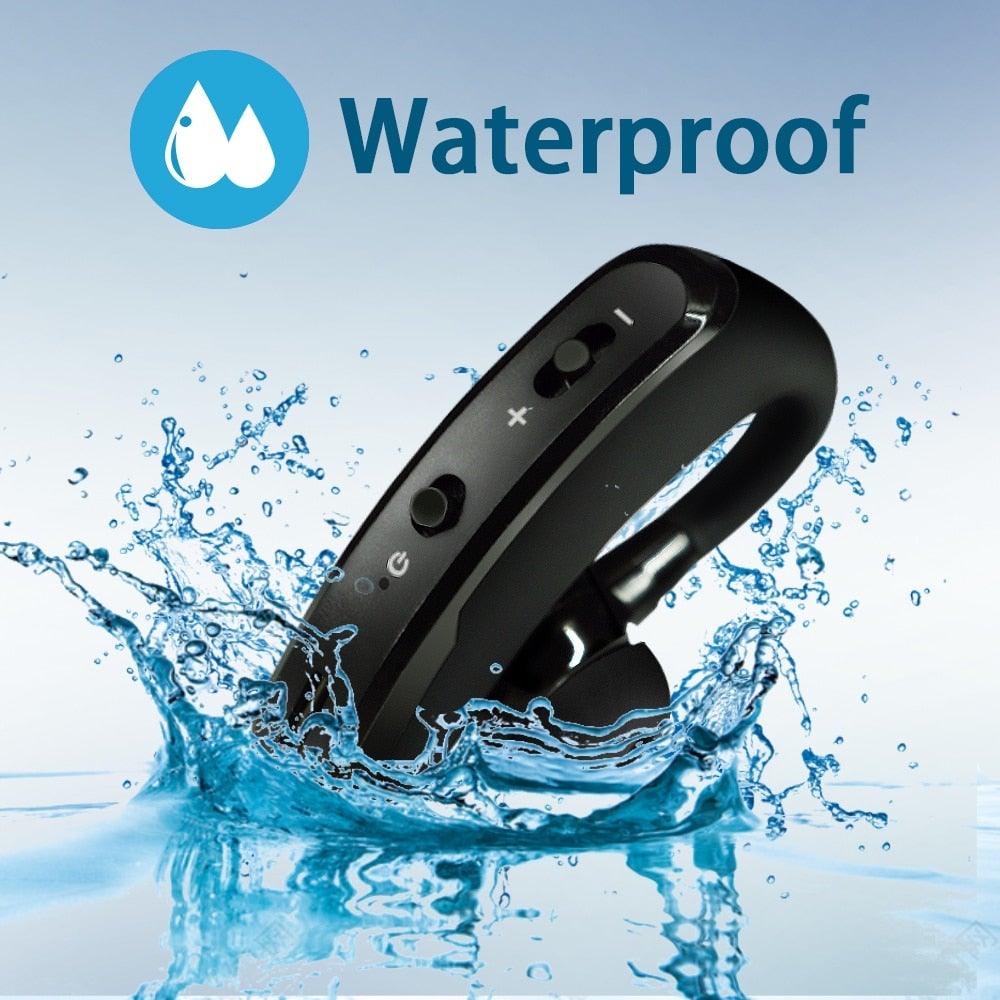 Waterproof Wireless Bluetooth Handsfree Earphone Single Headphone Elegant Black Design Comfortable Long Wireless Range Headset Business Office Earbud With Microphone Waterproof Loud Voice Sport Earphones