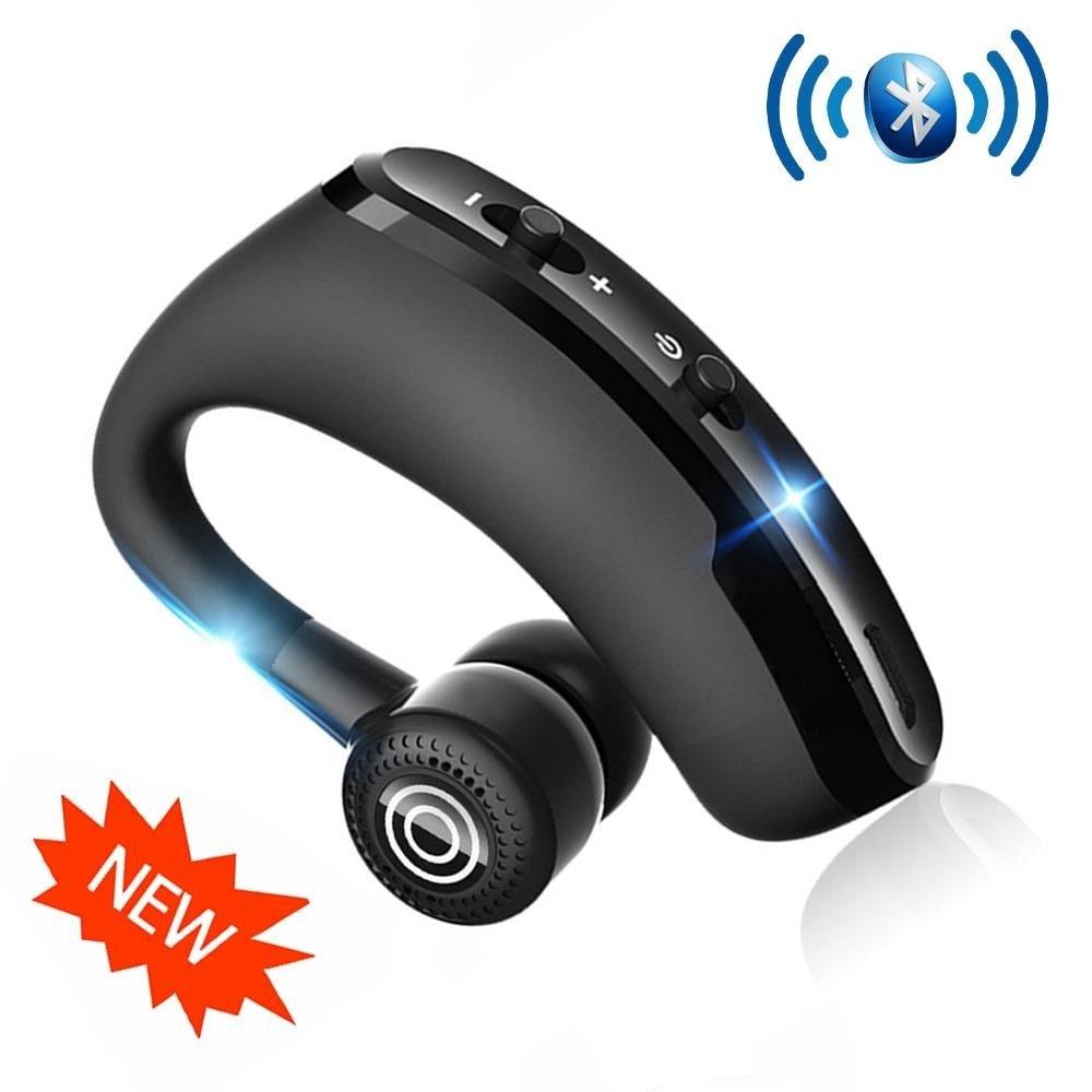 Waterproof Wireless Bluetooth Handsfree Earphone Single Headphone Elegant Black Design Comfortable Long Wireless Range Headset Business Office Earbud With Microphone Waterproof Loud Voice Sport Earphones