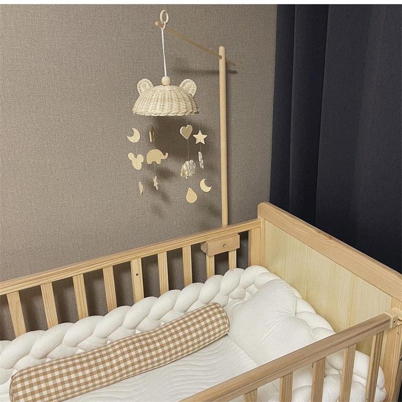 Wind Chime With Wooden Pendant Kids Room Decoration Wall Hanging Ornaments Clouds and Stars Sooth Pendant Toy Nursery Decoration Gift for Newborn Boys and Girls