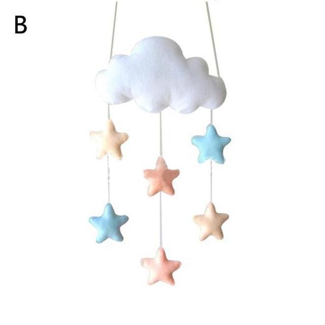 Wind Chimes Handmade Cloud Felt Love Pendant Baby Children Cloud Bed Bell Mobile Crib Jewelry Creative Pendant Bedroom Loving Ceiling Hanging Heart Decor Girls Wind Chime Nursery Decoration