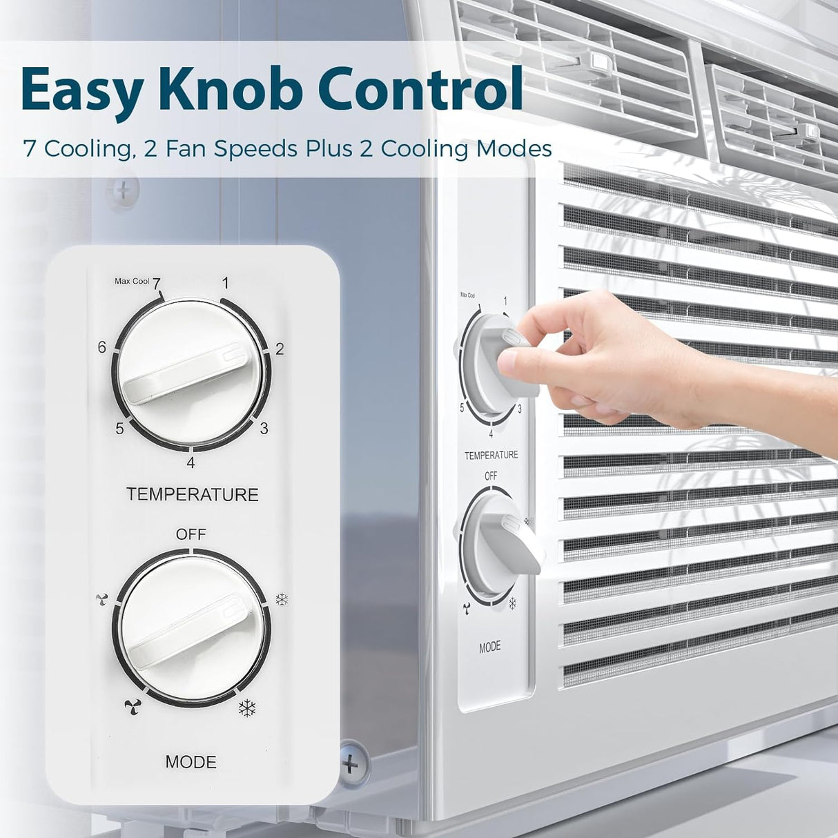 Window Air Conditioner, 7 Temp Dial, Cools up to 150 Sq.Ft. A8501W