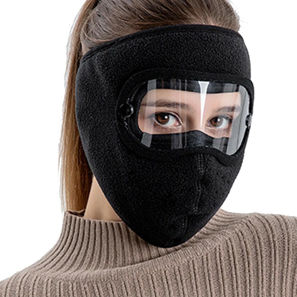 Windproof Anti Dust Face Mask Cycling Ski Breathable Masks Fleece Face Shield Hood Caps with HD Goggles Cycling Cap Balaclava Skating Hat Motorbike Biker Racing Breather Mask Tactical Airsoft Cap Scarf Mask Ski Hat Spring Summer For Men Women
