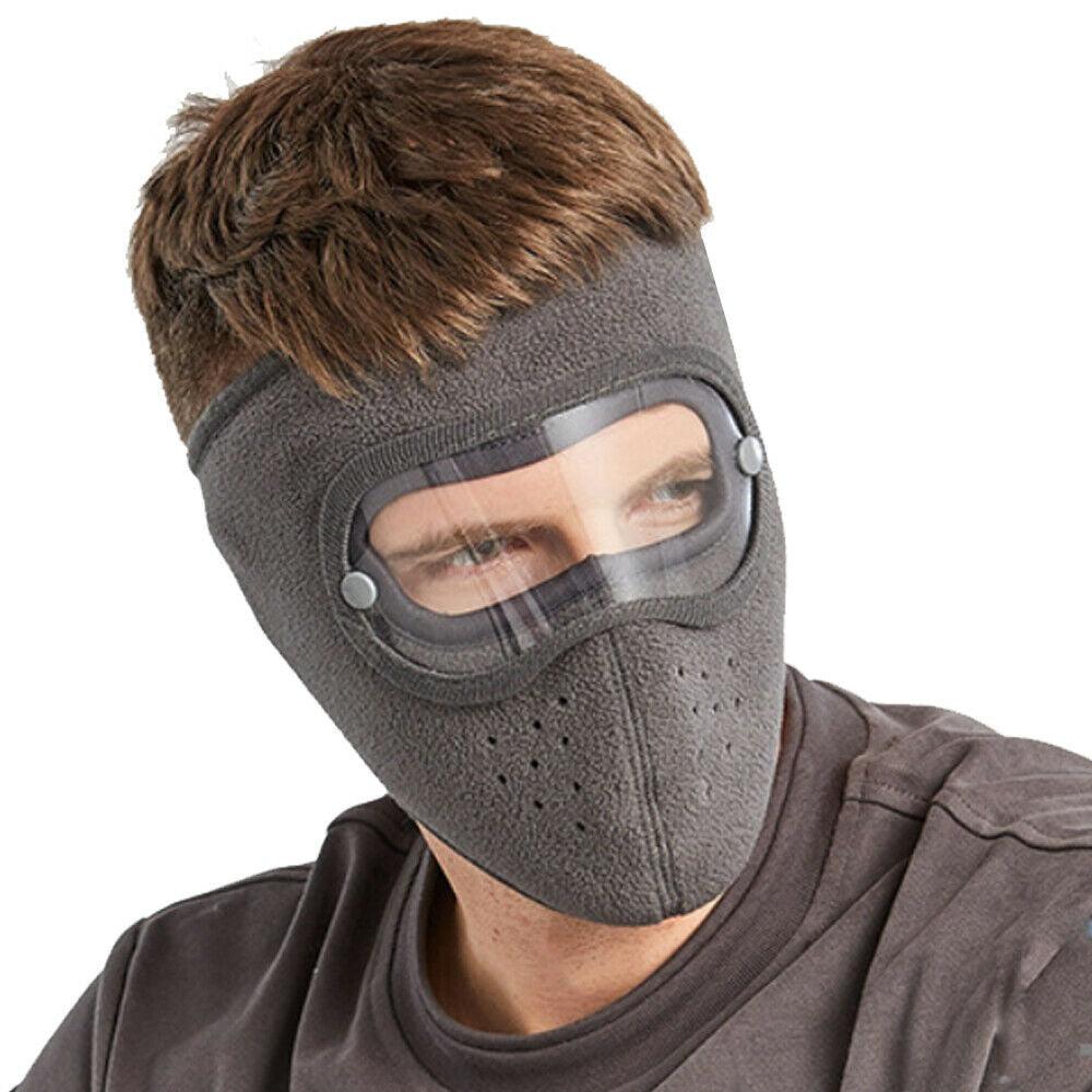 Windproof Anti Dust Face Mask Cycling Ski Breathable Masks Fleece Face Shield Hood Caps with HD Goggles Cycling Cap Balaclava Skating Hat Motorbike Biker Racing Breather Mask Tactical Airsoft Cap Scarf Mask Ski Hat Spring Summer For Men Women