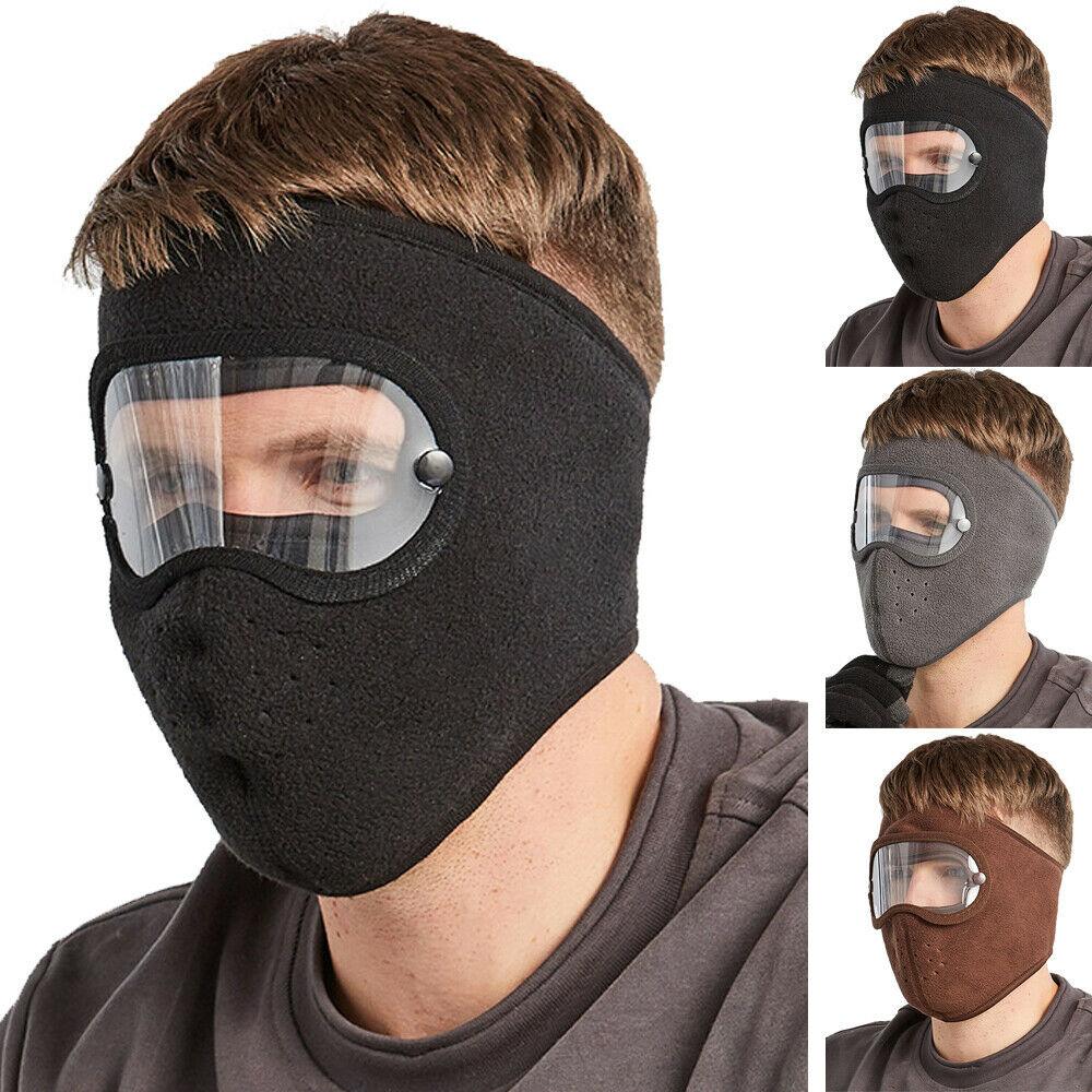 Windproof Anti Dust Face Mask Cycling Ski Breathable Masks Fleece Face Shield Hood Caps with HD Goggles Cycling Cap Balaclava Skating Hat Motorbike Biker Racing Breather Mask Tactical Airsoft Cap Scarf Mask Ski Hat Spring Summer For Men Women