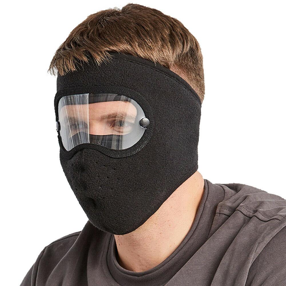 Windproof Anti Dust Face Mask Cycling Ski Breathable Masks Fleece Face Shield Hood Caps with HD Goggles Cycling Cap Balaclava Skating Hat Motorbike Biker Racing Breather Mask Tactical Airsoft Cap Scarf Mask Ski Hat Spring Summer For Men Women