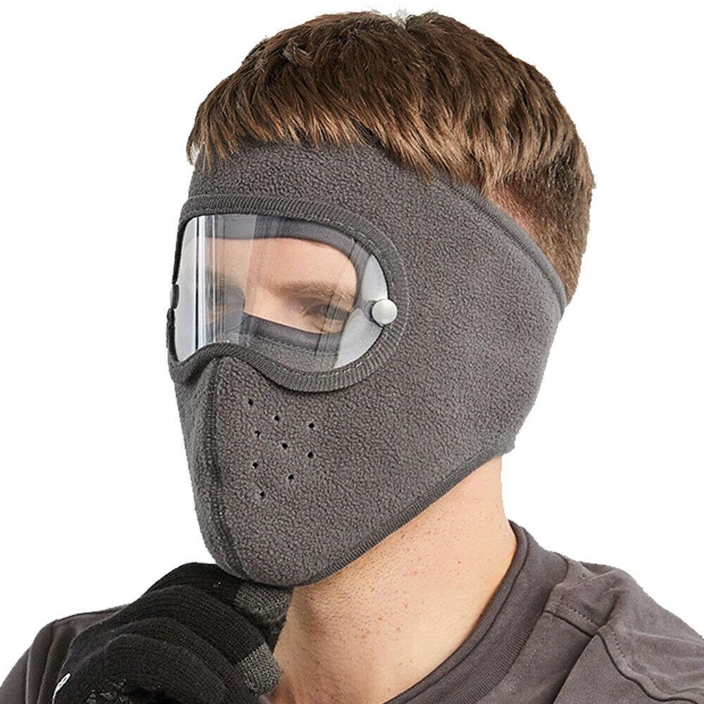 Windproof Anti Dust Face Mask Cycling Ski Breathable Masks Fleece Face Shield Hood Caps with HD Goggles Cycling Cap Balaclava Skating Hat Motorbike Biker Racing Breather Mask Tactical Airsoft Cap Scarf Mask Ski Hat Spring Summer For Men Women