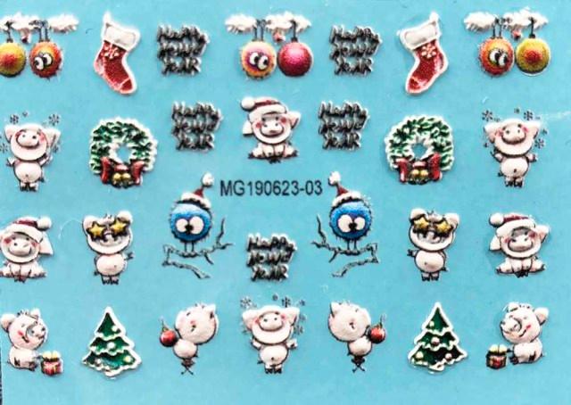 Winter Christmas Acrylic Engraved Nail Sticker Colorful Snow Design Decals Nail Water Slide Decals Nail Art Stickers Decals Christmas Snowflake Bronzing Christmas Slider Nail Art 3D Decals Decoration Decals Snowflakes Elk Bear Christmas Xmas Stickers
