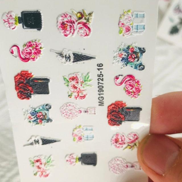 Winter Christmas Acrylic Engraved Nail Sticker Colorful Snow Design Decals Nail Water Slide Decals Nail Art Stickers Decals Christmas Snowflake Bronzing Christmas Slider Nail Art 3D Decals Decoration Decals Snowflakes Elk Bear Christmas Xmas Stickers