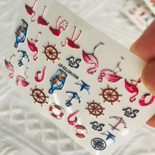 Winter Christmas Acrylic Engraved Nail Sticker Colorful Snow Design Decals Nail Water Slide Decals Nail Art Stickers Decals Christmas Snowflake Bronzing Christmas Slider Nail Art 3D Decals Decoration Decals Snowflakes Elk Bear Christmas Xmas Stickers
