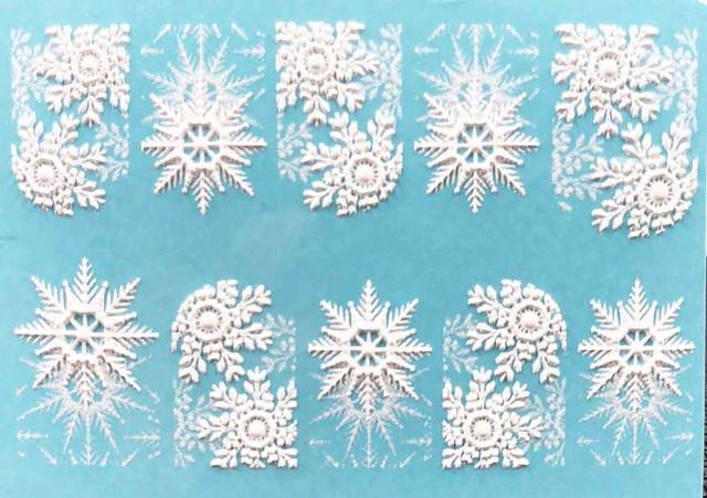 Winter Christmas Acrylic Engraved Nail Sticker Colorful Snow Design Decals Nail Water Slide Decals Nail Art Stickers Decals Christmas Snowflake Bronzing Christmas Slider Nail Art 3D Decals Decoration Decals Snowflakes Elk Bear Christmas Xmas Stickers