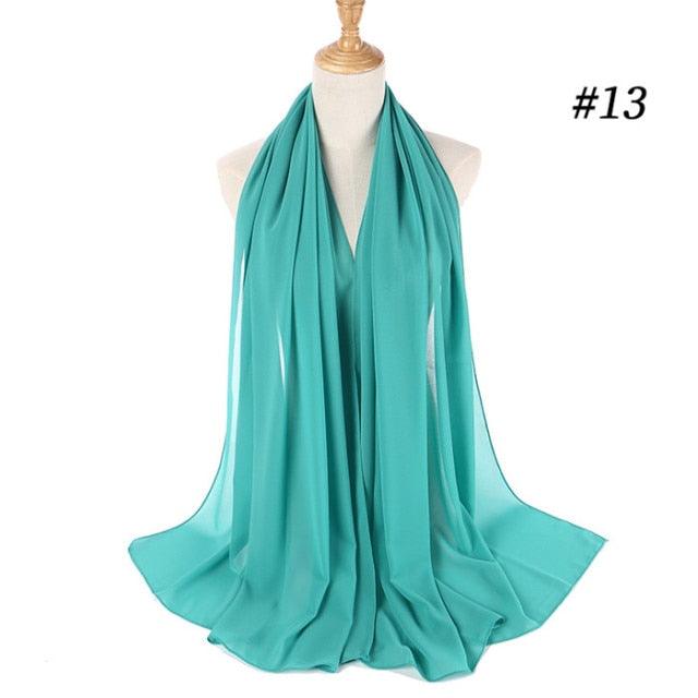 Winter Fashion Long Solid Color Soft Muslim Bubble Chiffon Hijab Scarf Shawls Hijab Elegant Scarf Wrap Lightweight Islamic Head Wear Escharpe Shawls Headband Wraps Lightweight Head Scarves Ladies Hijabs For Women