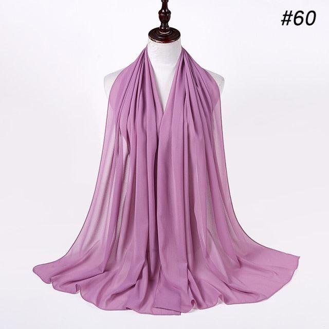 Winter Fashion Long Solid Color Soft Muslim Bubble Chiffon Hijab Scarf Shawls Hijab Elegant Scarf Wrap Lightweight Islamic Head Wear Escharpe Shawls Headband Wraps Lightweight Head Scarves Ladies Hijabs For Women