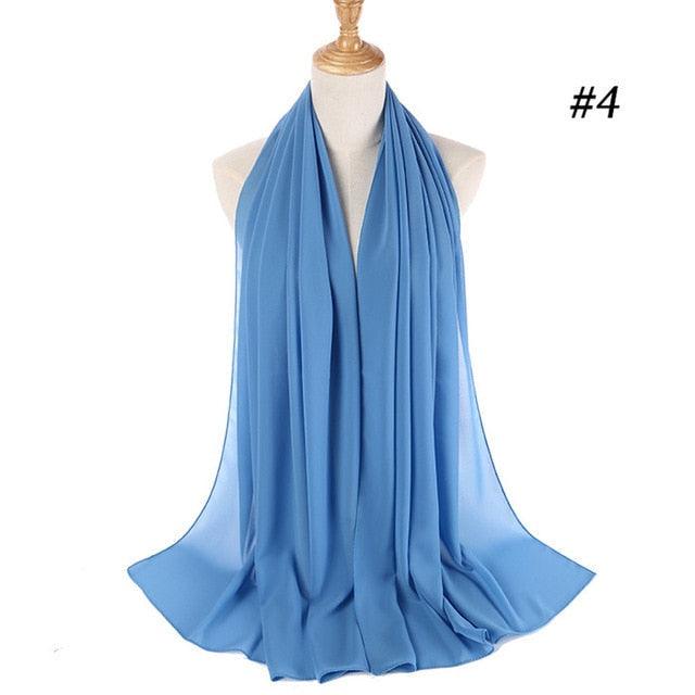 Winter Fashion Long Solid Color Soft Muslim Bubble Chiffon Hijab Scarf Shawls Hijab Elegant Scarf Wrap Lightweight Islamic Head Wear Escharpe Shawls Headband Wraps Lightweight Head Scarves Ladies Hijabs For Women