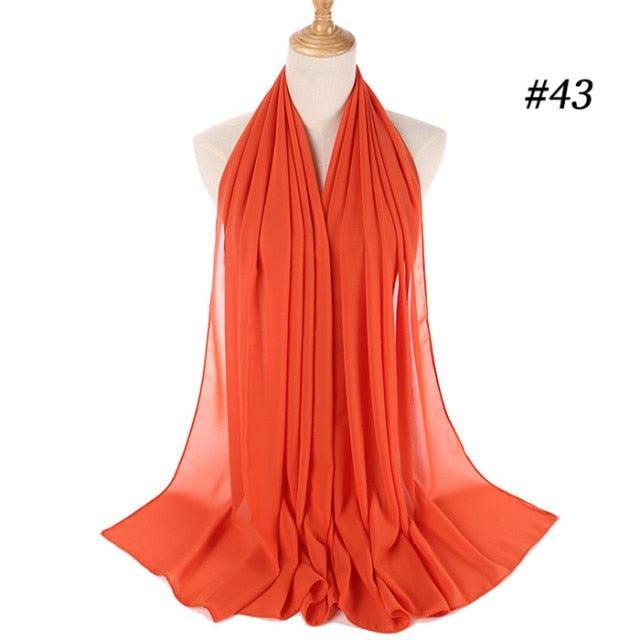 Winter Fashion Long Solid Color Soft Muslim Bubble Chiffon Hijab Scarf Shawls Hijab Elegant Scarf Wrap Lightweight Islamic Head Wear Escharpe Shawls Headband Wraps Lightweight Head Scarves Ladies Hijabs For Women