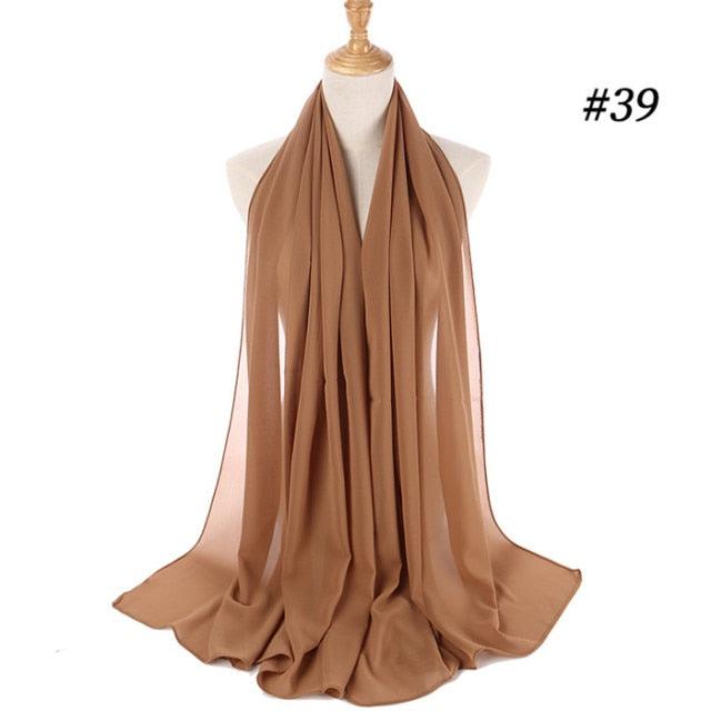 Winter Fashion Long Solid Color Soft Muslim Bubble Chiffon Hijab Scarf Shawls Hijab Elegant Scarf Wrap Lightweight Islamic Head Wear Escharpe Shawls Headband Wraps Lightweight Head Scarves Ladies Hijabs For Women