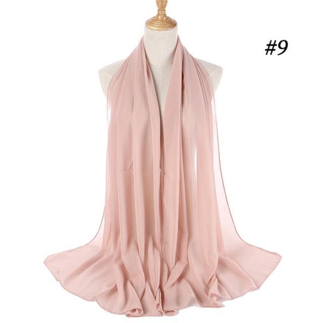 Winter Fashion Long Solid Color Soft Muslim Bubble Chiffon Hijab Scarf Shawls Hijab Elegant Scarf Wrap Lightweight Islamic Head Wear Escharpe Shawls Headband Wraps Lightweight Head Scarves Ladies Hijabs For Women