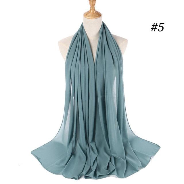 Winter Fashion Long Solid Color Soft Muslim Bubble Chiffon Hijab Scarf Shawls Hijab Elegant Scarf Wrap Lightweight Islamic Head Wear Escharpe Shawls Headband Wraps Lightweight Head Scarves Ladies Hijabs For Women