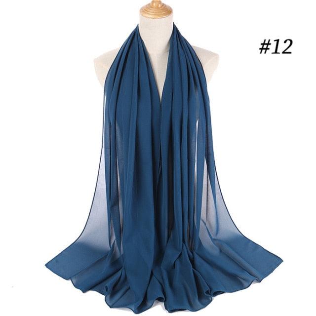 Winter Fashion Long Solid Color Soft Muslim Bubble Chiffon Hijab Scarf Shawls Hijab Elegant Scarf Wrap Lightweight Islamic Head Wear Escharpe Shawls Headband Wraps Lightweight Head Scarves Ladies Hijabs For Women