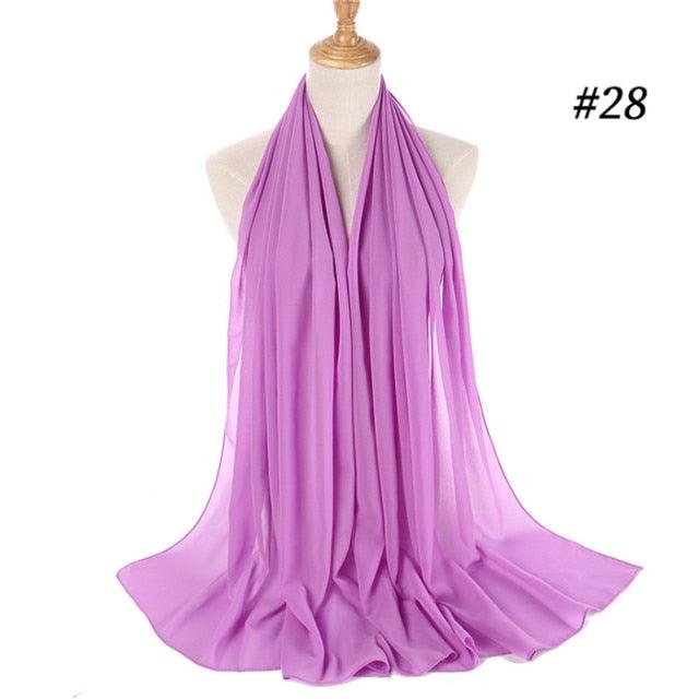 Winter Fashion Long Solid Color Soft Muslim Bubble Chiffon Hijab Scarf Shawls Hijab Elegant Scarf Wrap Lightweight Islamic Head Wear Escharpe Shawls Headband Wraps Lightweight Head Scarves Ladies Hijabs For Women
