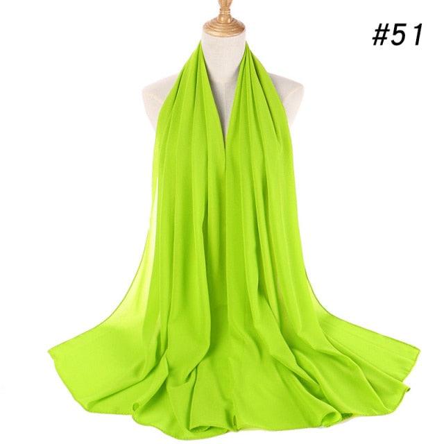 Winter Fashion Long Solid Color Soft Muslim Bubble Chiffon Hijab Scarf Shawls Hijab Elegant Scarf Wrap Lightweight Islamic Head Wear Escharpe Shawls Headband Wraps Lightweight Head Scarves Ladies Hijabs For Women