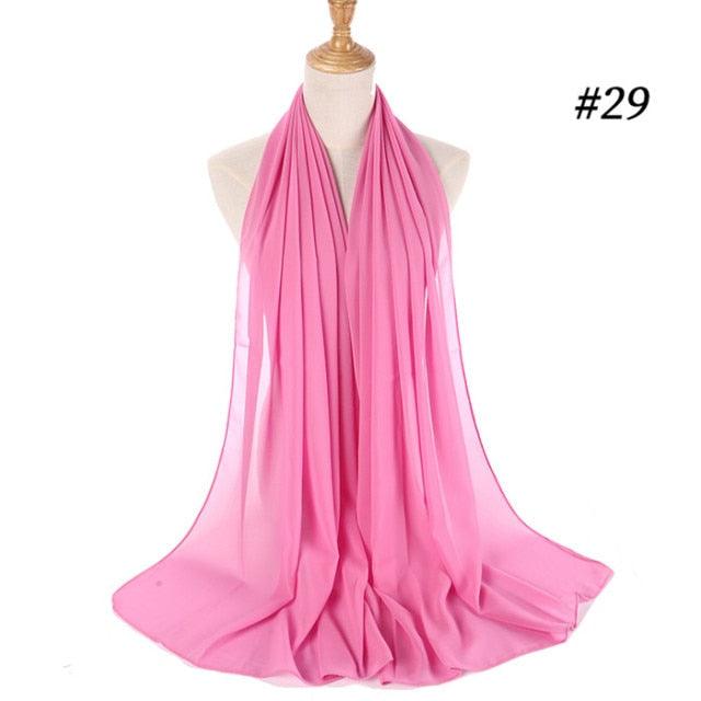 Winter Fashion Long Solid Color Soft Muslim Bubble Chiffon Hijab Scarf Shawls Hijab Elegant Scarf Wrap Lightweight Islamic Head Wear Escharpe Shawls Headband Wraps Lightweight Head Scarves Ladies Hijabs For Women