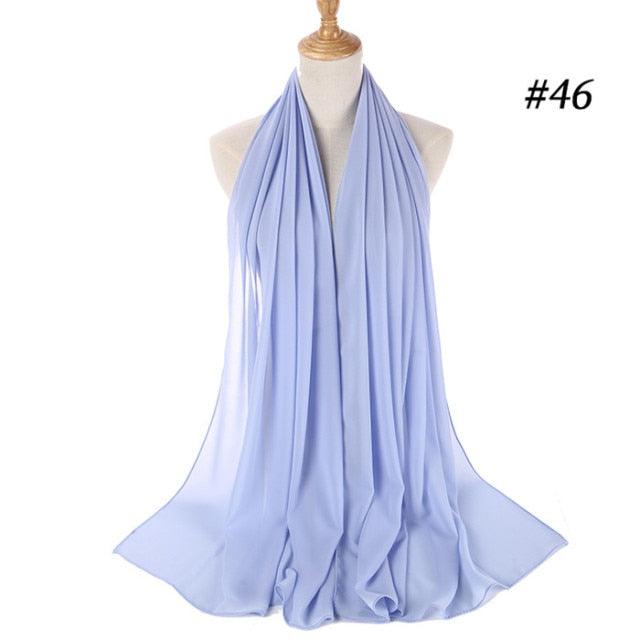 Winter Fashion Long Solid Color Soft Muslim Bubble Chiffon Hijab Scarf Shawls Hijab Elegant Scarf Wrap Lightweight Islamic Head Wear Escharpe Shawls Headband Wraps Lightweight Head Scarves Ladies Hijabs For Women