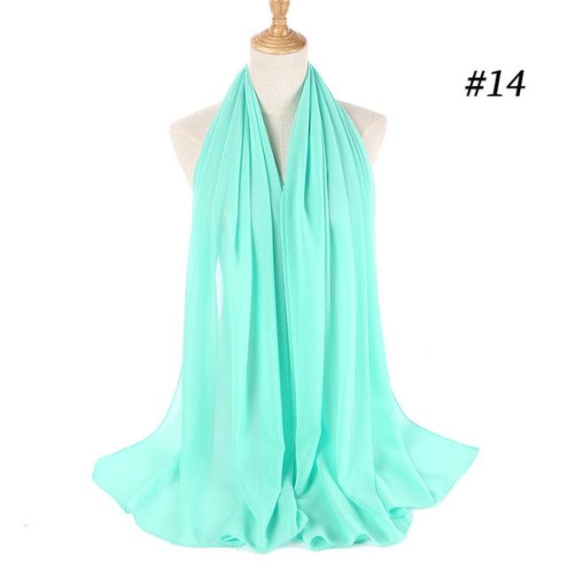 Winter Fashion Long Solid Color Soft Muslim Bubble Chiffon Hijab Scarf Shawls Hijab Elegant Scarf Wrap Lightweight Islamic Head Wear Escharpe Shawls Headband Wraps Lightweight Head Scarves Ladies Hijabs For Women