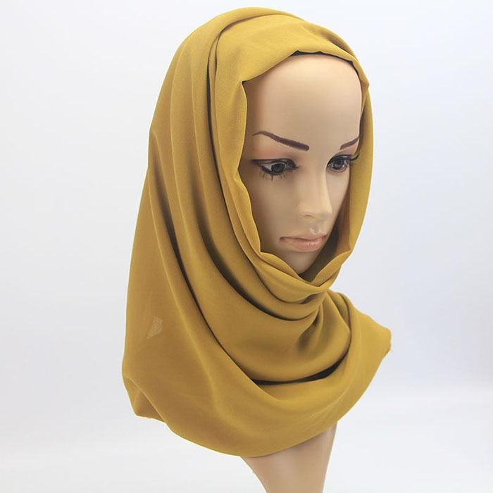 Winter Fashion Long Solid Color Soft Muslim Bubble Chiffon Hijab Scarf Shawls Hijab Elegant Scarf Wrap Lightweight Islamic Head Wear Escharpe Shawls Headband Wraps Lightweight Head Scarves Ladies Hijabs For Women