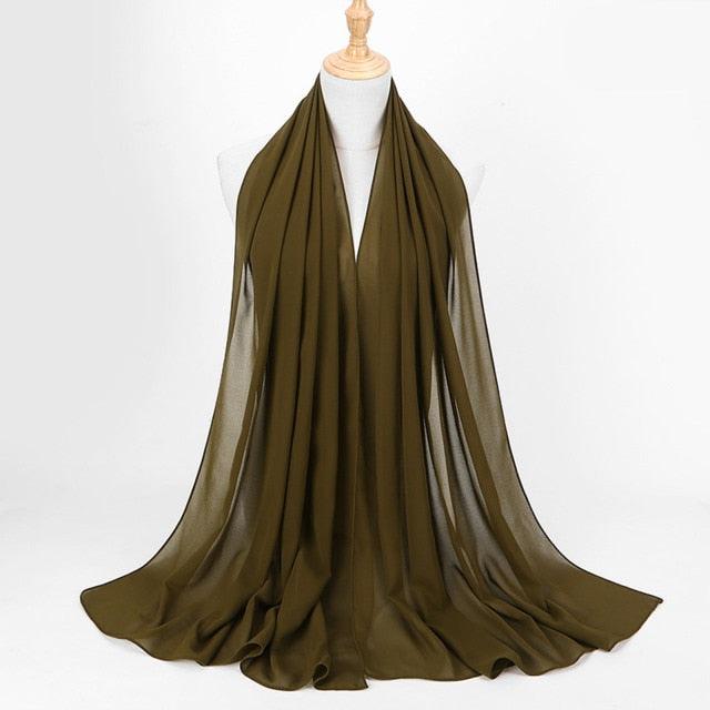 Winter Fashion Long Solid Color Soft Muslim Bubble Chiffon Hijab Scarf Shawls Hijab Elegant Scarf Wrap Lightweight Islamic Head Wear Escharpe Shawls Headband Wraps Lightweight Head Scarves Ladies Hijabs For Women
