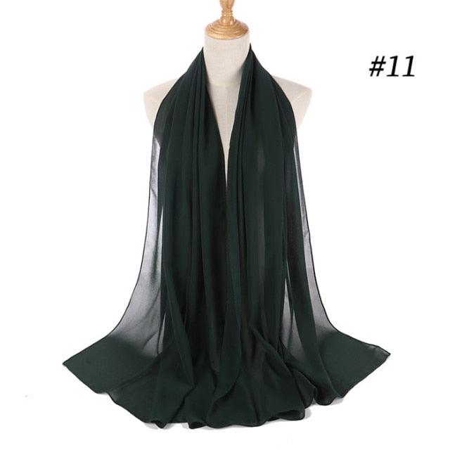 Winter Fashion Long Solid Color Soft Muslim Bubble Chiffon Hijab Scarf Shawls Hijab Elegant Scarf Wrap Lightweight Islamic Head Wear Escharpe Shawls Headband Wraps Lightweight Head Scarves Ladies Hijabs For Women