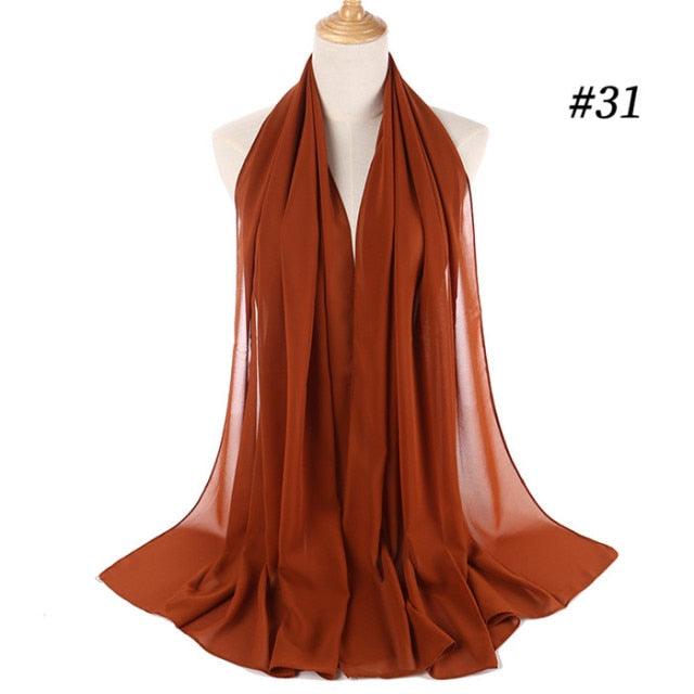 Winter Fashion Long Solid Color Soft Muslim Bubble Chiffon Hijab Scarf Shawls Hijab Elegant Scarf Wrap Lightweight Islamic Head Wear Escharpe Shawls Headband Wraps Lightweight Head Scarves Ladies Hijabs For Women