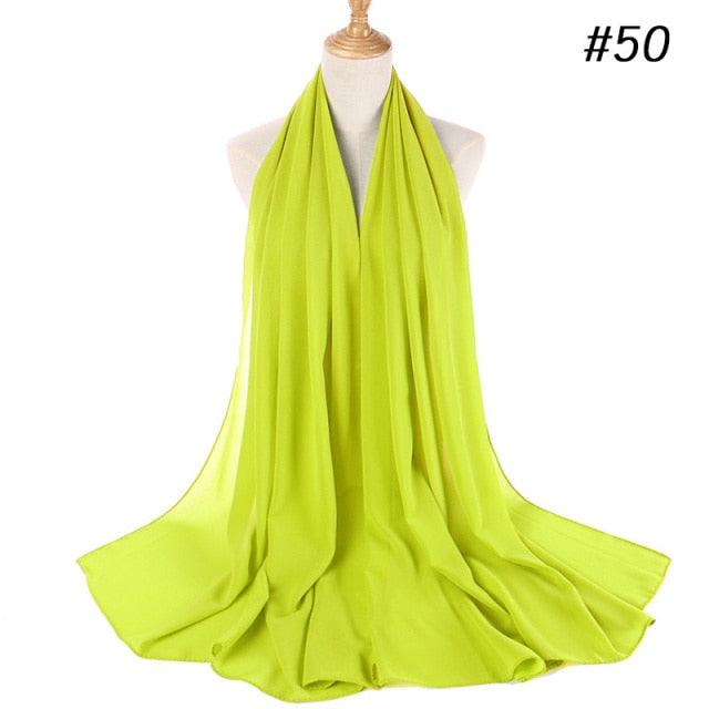 Winter Fashion Long Solid Color Soft Muslim Bubble Chiffon Hijab Scarf Shawls Hijab Elegant Scarf Wrap Lightweight Islamic Head Wear Escharpe Shawls Headband Wraps Lightweight Head Scarves Ladies Hijabs For Women